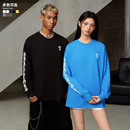 STKSmallTownKid拉浆花体字长袖T恤春秋季男女休闲潮流设计TEE 黑色 2XL