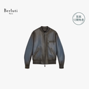 BERLUTI 26早秋新品男装Un Jour Patina皮革飞行员夹克 焰铁蓝 48 A