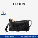 GROTTO【蔡徐坤同款】黑石包经典大容量单肩斜挎通勤软包男女款礼物 黑石M（古金）