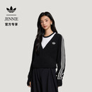 adidas JENNIE联名大领口裹身针织衫女装秋季新款阿迪达斯三叶草   黑色   S