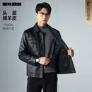 利郎真皮皮衣男冬季加绒皮夹克可拆卸白鹅绒内胆真皮外套商务皮衣