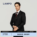 蓝豹（LAMPO）【26春夏新品】男士戗驳领丝羊毛全季商务双开叉西服套装上衣外套 黑色素面 52 C