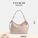 蔻驰（COACH）奥莱女士女包经典标志LAUREL 31号流浪包单肩斜挎包腋下礼物 （升级款）SV/沙黄色/灰褐色