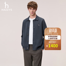 HAZZYS哈吉斯男装 2026新款秋季男士外套翻领休闲针织羊毛开衫男 深灰色DE XL （180/100A 50）