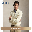 Polo Ralph Lauren 拉夫劳伦 男装 经典绞花编结棉四分之一拉链针织衫 101-奶油色 M
