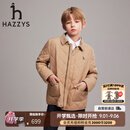 哈吉斯（HAZZYS）童装男女童巴恩风棉服2026冬季新款中大童保暖轻薄外套暖卡其 165