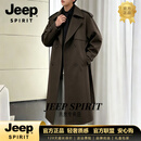 JEEP SPIRIT秋季新款英伦风衣男宽松潮流男士中长款风衣休闲百搭风衣韩版 茶咖 【臻选面料】 M 90-120斤