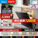 美的（Midea）【小西梅洗碗机X7黑】新一级水效 洗碗机嵌入式150升以上 万向喷臂 105℃热风烘干 晶焰速干