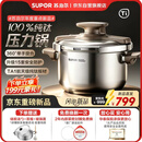 苏泊尔（SUPOR）高压锅新款100%纯钛压力锅一键开合防爆锅家用燃气电磁炉通用22cm