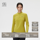 KOLON SPORT/可隆户外吸湿速干T恤 女士S-FUNCTIONAL半拉链长袖上衣 LKZT6SN026-YG 黄绿色 M 165/88A