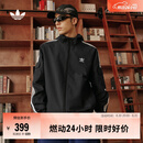 adidas通勤百搭经典休闲运动连帽夹克外套男女春夏阿迪达斯三叶草 黑色   2XL