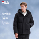 斐乐大白鹅绒|FILA官方男装冬季90绒羽绒服防水透湿商务休闲保暖外套 正黑色-BK L 175/96A/L