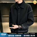 JEEP SPIRIT外套男士秋2026冬季加厚潮流韩版宽松百搭青年休闲呢子夹克 黑色【奢级材质】 M