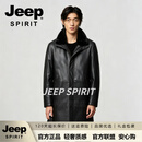 JEEP SPIRIT山羊皮2026休闲大码男士皮衣整貂内胆大衣男皮毛一体冬装皮外套 黑色 M 170【适合90斤】