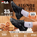FILA猫爪7丨斐乐老爹鞋26新款女鞋厚底鞋休闲鞋复古运动鞋子 黑/太空银-BS 37.5
