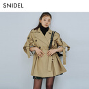 SNIDEL风衣女26秋冬新品时尚英伦风双排扣翻领腰带短款外套SWFC264229 米色 均码