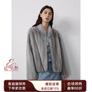 付智恩 暖咖貂 复古经典奢感进口水貂全抽立领短款皮草貂皮大衣冬 蓝宝石本色|哥本哈根紫标级本色水貂 L