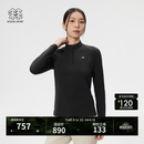 KOLON SPORT/可隆户外吸湿速干T恤 女士S-FUNCTIONAL半拉链长袖上衣 LKZT6SN026-BK 黑色 L 170/92A