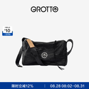 GROTTO【蔡徐坤同款】黑石包经典大容量单肩斜挎通勤软包男女款礼物 黑石M（亮银）
