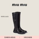 MiuMiu缪缪女士弹力Nappa羊皮革靴子 黑色 37
