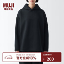 无印良品（MUJI）Labo 男女通用 双层编织 毛圈连帽衫 卫衣秋季无性别 BF196A3A 黑色 M 170/88A