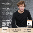 icebreaker100%美利奴羊毛诺男女200Oasis户外登山徒步运动速干保暖功能内衣 纯黑-上衣-男生 M