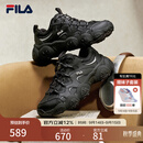 斐乐（FILA）猫爪7代|老爹鞋女鞋26秋冬新款厚底休闲复古出片运动鞋 黑/太空银-BS 37.5