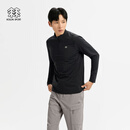 KOLON SPORT【预售】/可隆户外休闲衣 男士徒步拉绒半拉链长袖T恤 LHZT6WN073-BK 黑色 XL 180/100A