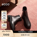 爱步（ECCO）靴子女 26新款百搭平跟厚底增高气质圆头短筒靴 都市维也纳231363 黑色23136301001 38