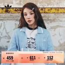 adidas宋雨琦同款经典复古针织开衫毛衣女装秋季阿迪达斯三叶草   粉蓝   M