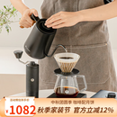 泰摩进阶手冲咖啡套装礼盒 温控手冲咖啡壶磨豆机便携咖啡机生日礼物 进阶型套装-【栗子C5|曜石黑】