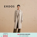 ERDOS 围裹慵懒宽松中长款时尚休闲外套女毛呢大衣 锡器灰 M 165/84A