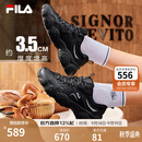 FILA猫爪7丨斐乐老爹鞋26新款女鞋厚底鞋休闲鞋复古运动鞋子 黑/太空银-BS 37.5