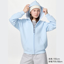 优衣库童装男童女童高弹力快干运动拉链连帽卫衣长袖486652 486652/60浅蓝色 160