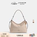 蔻驰（COACH）奥莱女士女包经典标志LAUREL 31号流浪包单肩斜挎包腋下礼物秋季 （升级款）SV/沙黄色/灰褐色