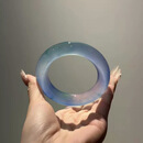 天然缅甸冰紫玻璃种翡翠飘花手镯老坑高端正品A货翡翠圆条玉手镯