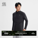 KOLON SPORT/可隆户外吸湿速干T恤 男士S-FUNCTIONAL半拉链长袖上衣 LHZT6AN023-BK 黑色 XL 180/100A