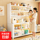 婴儿喂养台收纳柜宝宝用品整理置物架靠墙一体大容量多功能储物柜 【加厚碳钢款】白5层长60+全配件（孕婴级环保材质）