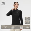 KOLON SPORT/可隆户外吸湿速干T恤 女士S-FUNCTIONAL半拉链长袖上衣 LKZT6SN026-BK 黑色 M 165/88A
