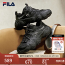 斐乐（FILA）猫爪7代|老爹鞋女鞋26秋冬新款厚底休闲复古出片运动鞋 黑/太空银-BS 37.5