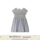 Bonpoint女大童格纹缩褶短袖连身裙Bonpoint童装 396 120 6A