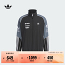 adidas赛车风宽松梭织立领运动夹克早秋薄外套男阿迪达斯三叶草   黑色/灰/白   XL