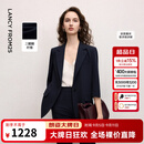朗姿25平驳领商务休闲西装干练职业气质通勤西服女2026年秋季新款 月夜深蓝色 M