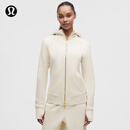 lululemon丨Scuba Evolve 女士经典剪裁拉链连帽衫 LW3LH6S 浅象牙白/金 M