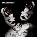 smilerepublic【檀健次同款】经典黑色开口笑增高厚底低帮圆头帆布鞋女鞋 新 黑色 37