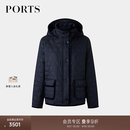 PORTS宝姿女装秋冬新款几何花型绗缝造型女士夹克外套 午夜蓝 XL （10）