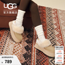 UGG秋季女士包头厚底LOGO松紧带休闲懒人毛毛鞋 1113474 MDSD | 芥菜籽色 37 39码及以下建议拍大一码
