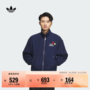 adidas休闲时尚宽松运动夹克外套长袖上衣男秋冬阿迪达斯三叶草   深靛蓝   L