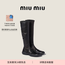 MiuMiu缪缪女士弹力Nappa羊皮革靴子 黑色 37