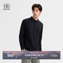 KOLON SPORT/可隆SECO长袖POLO 男子户外UPF40+吸湿速干消臭抗菌T恤 LHPT6AT835-BK 黑色 XL 180/100A